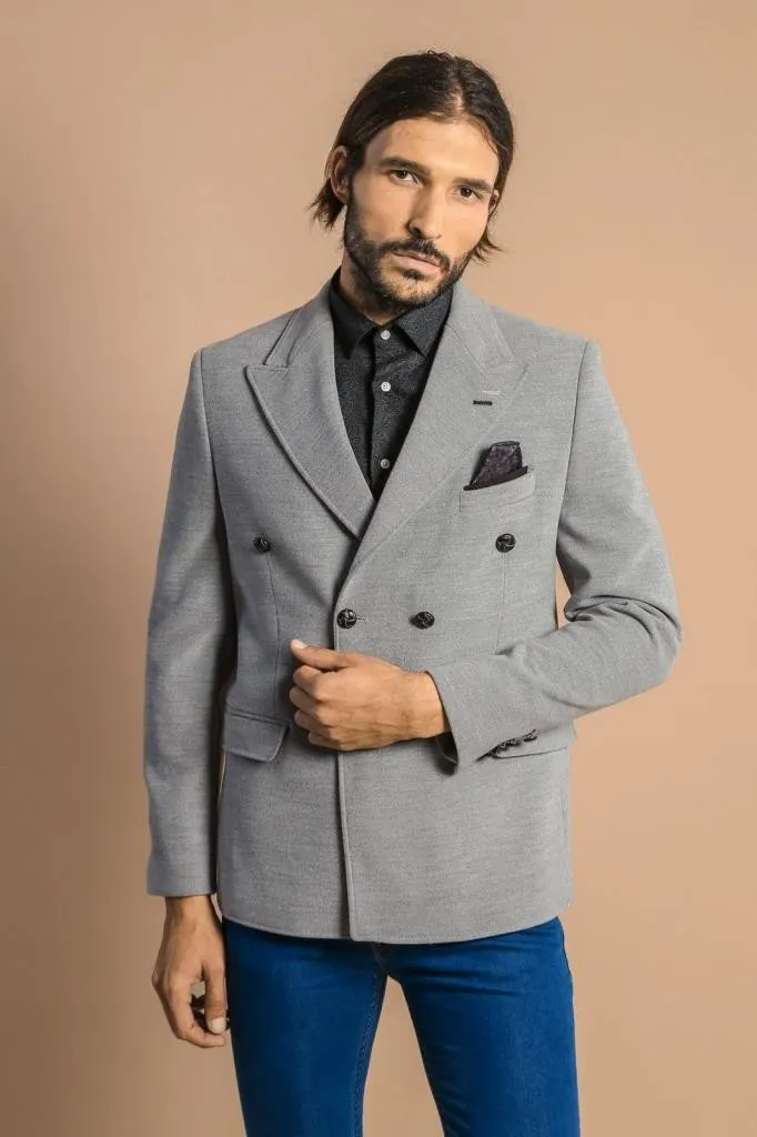 15615 Grey Double Breasted Jacket