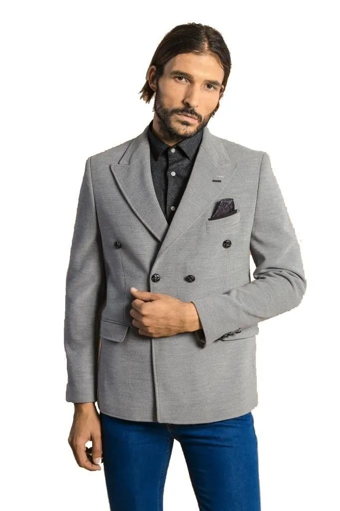 15615 Grey Double Breasted Jacket