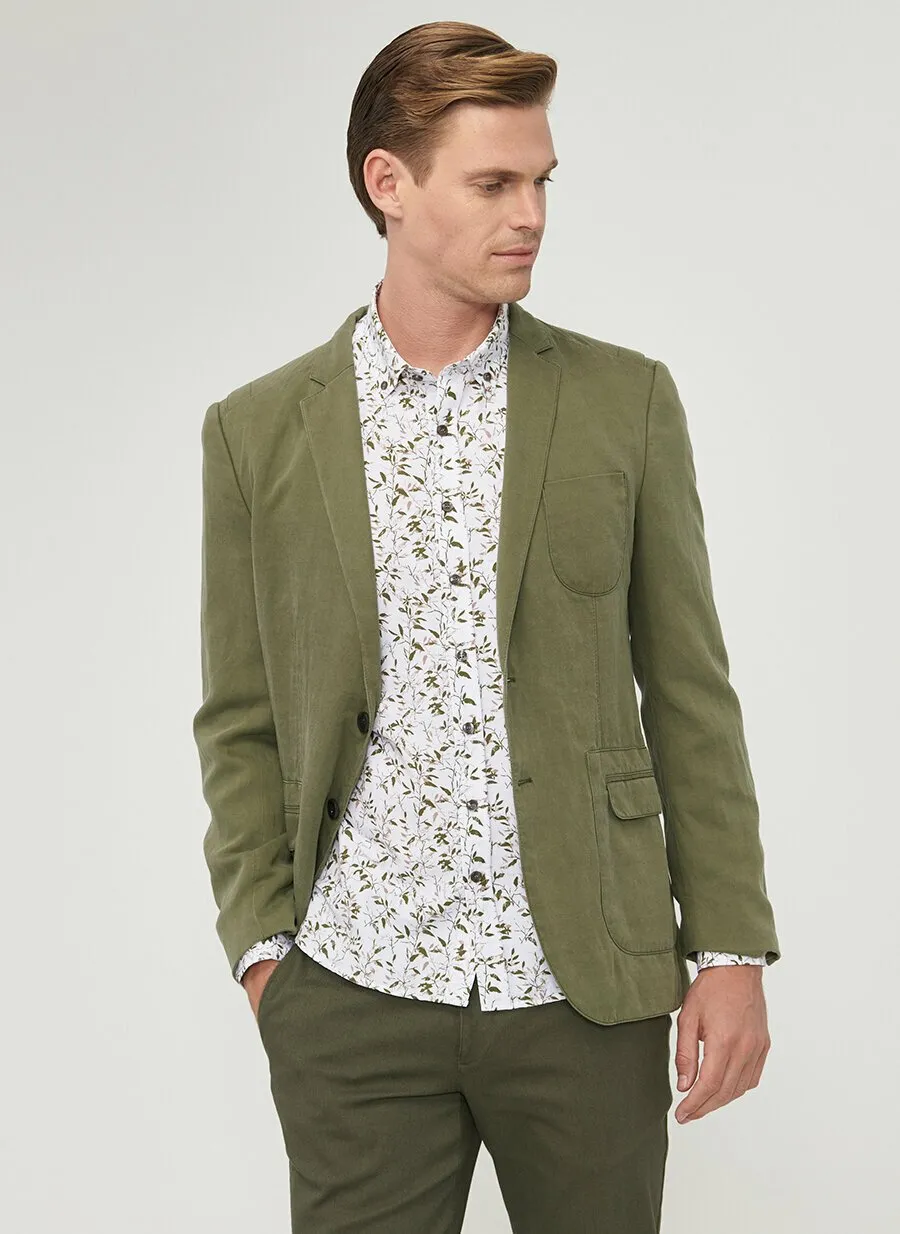 16830 Green Slim Fit Jacket