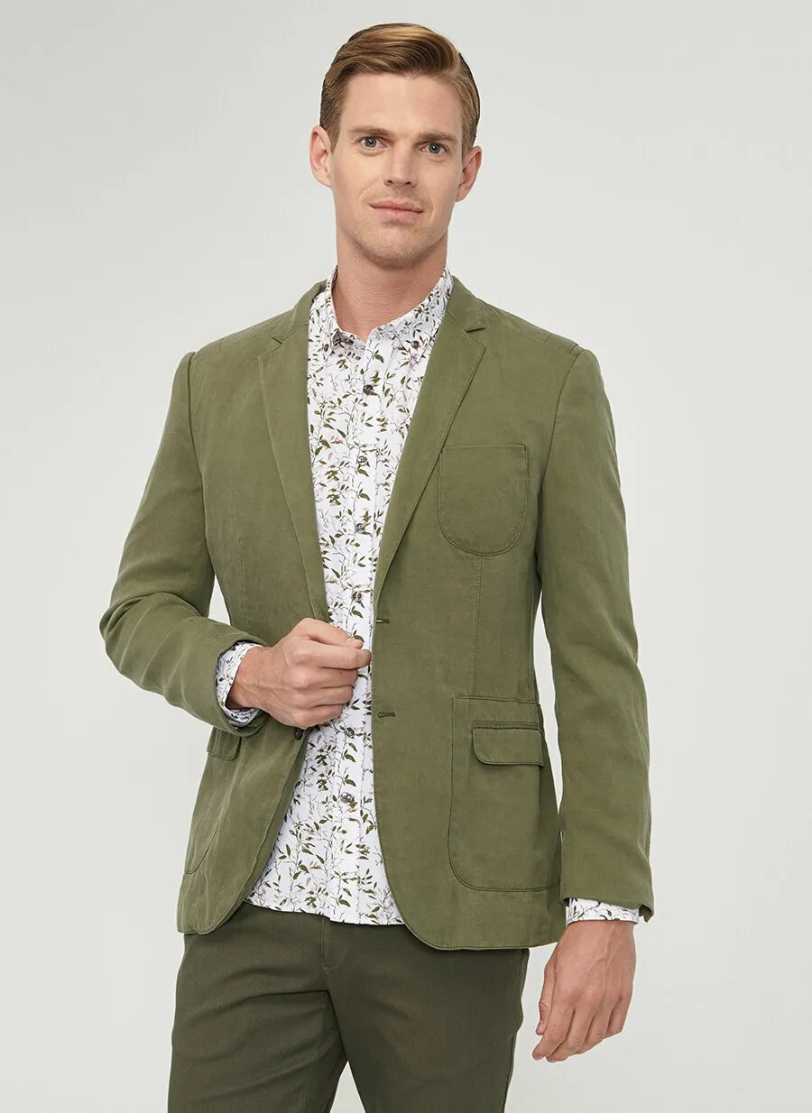 16830 Green Slim Fit Jacket