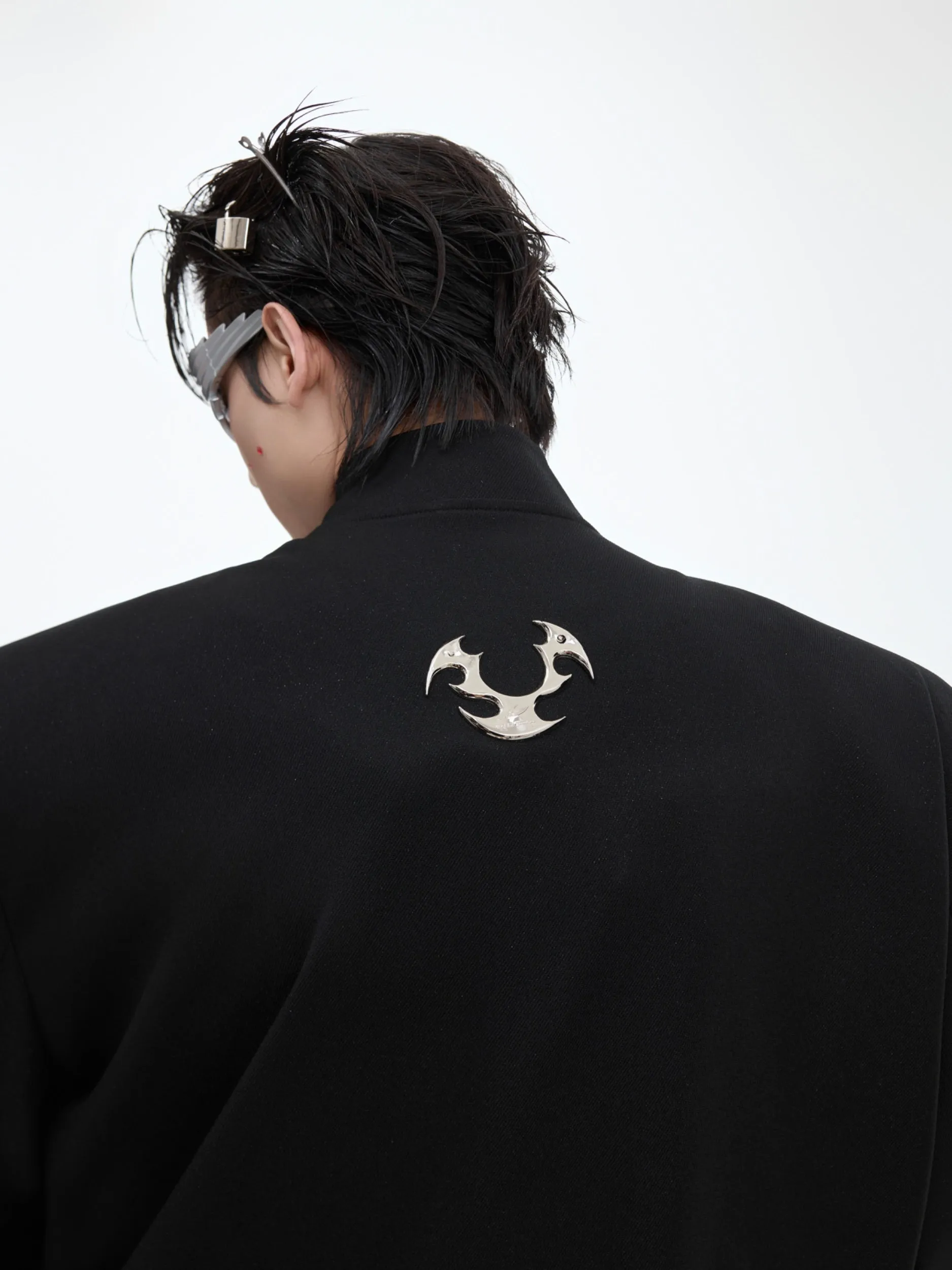 【24s Oct.】Niche Deconstructed Glittery Metal Buckle Suit Jacket