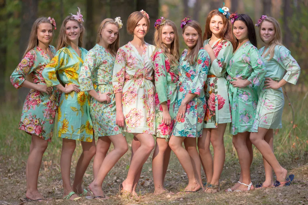 Assorted Mints Bridesmaids Robes