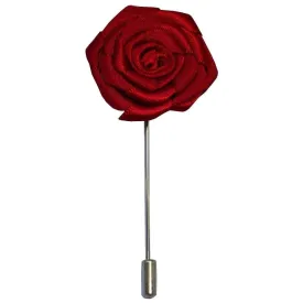 Bassin and Brown Rose Jacket Lapel Pin - Wine Red