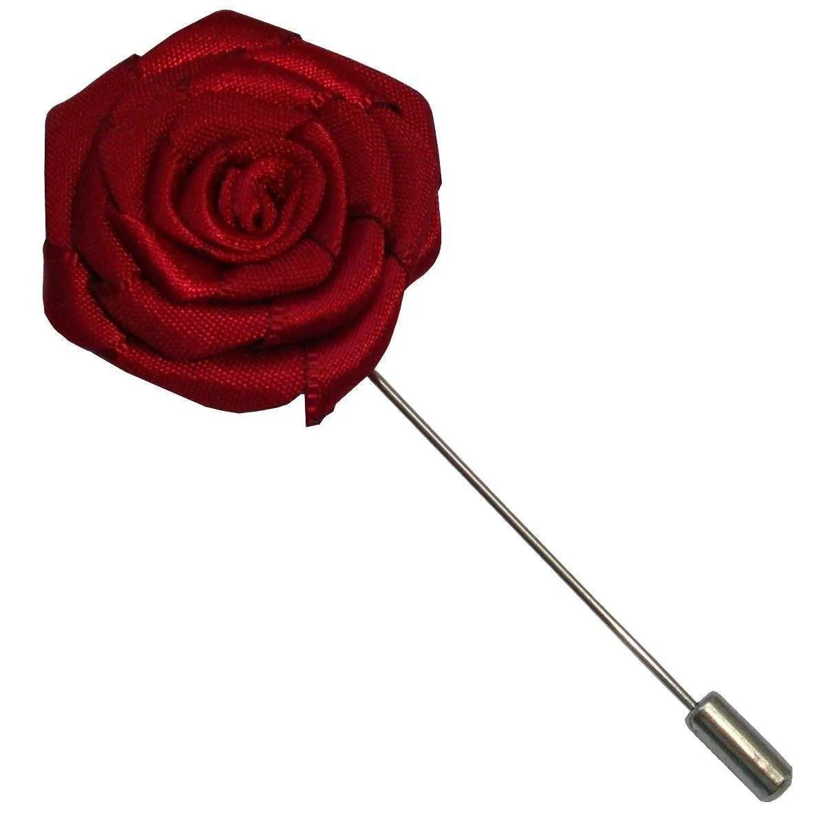 Bassin and Brown Rose Jacket Lapel Pin - Wine Red