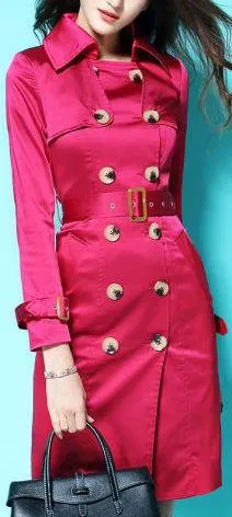 Belted Double-Breasted Trench Coat