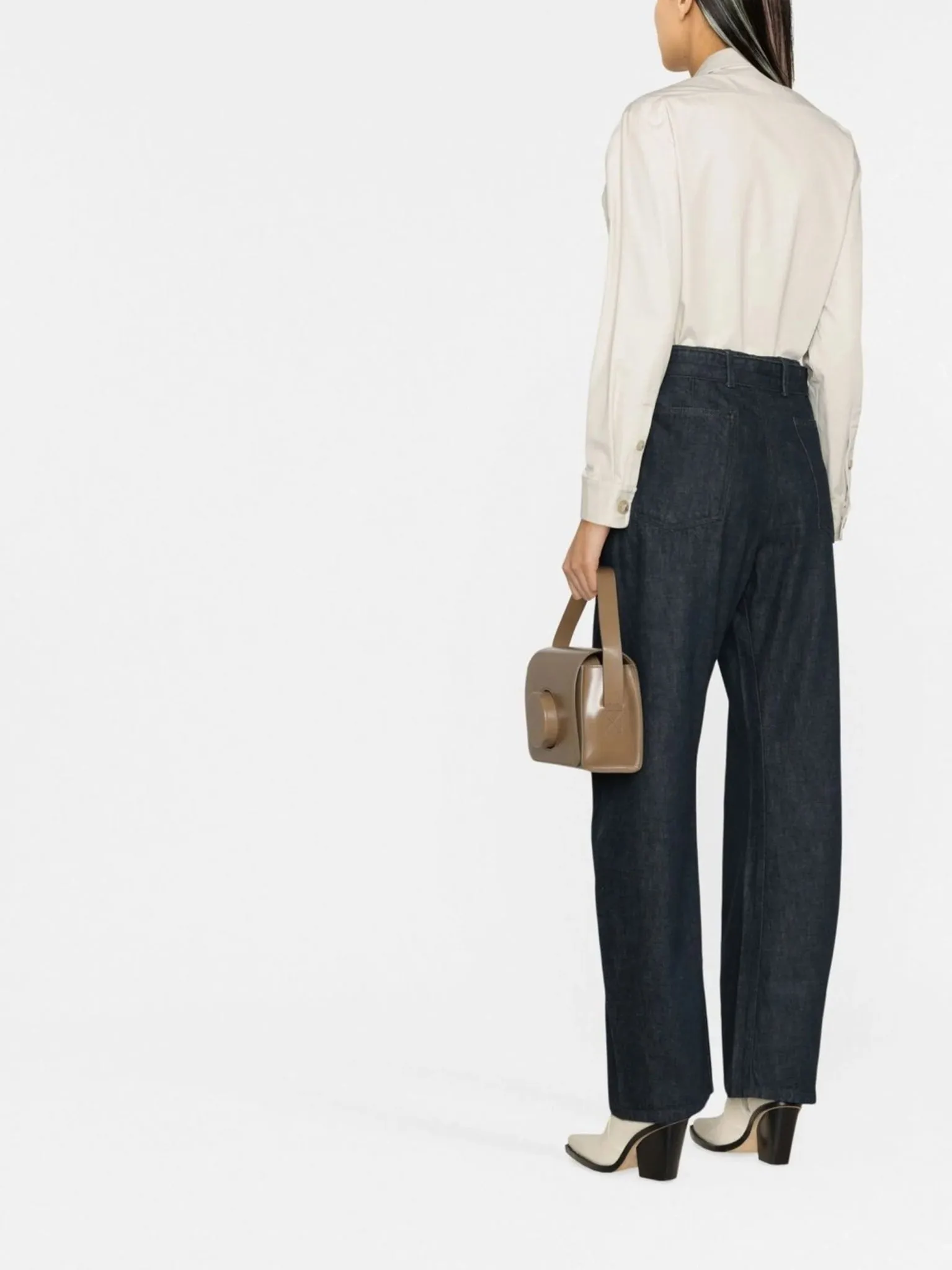 belted straight-leg trousers