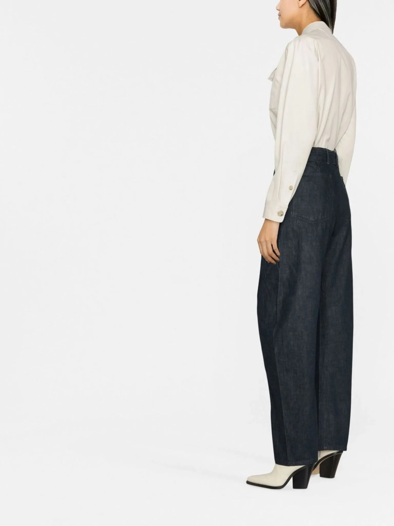 belted straight-leg trousers