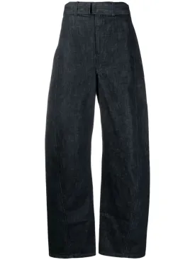 belted straight-leg trousers