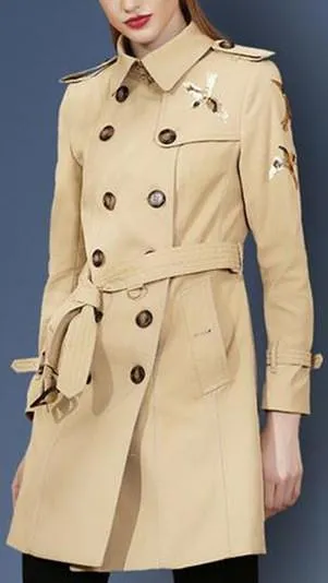 Bird Embellished Trench Coat