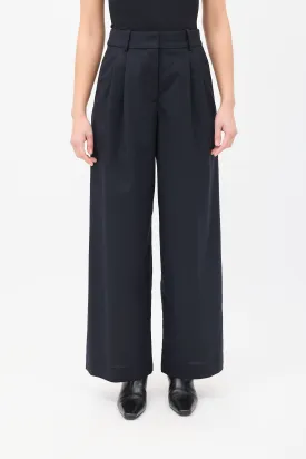 Black Wool Relaxed Fit Trouser