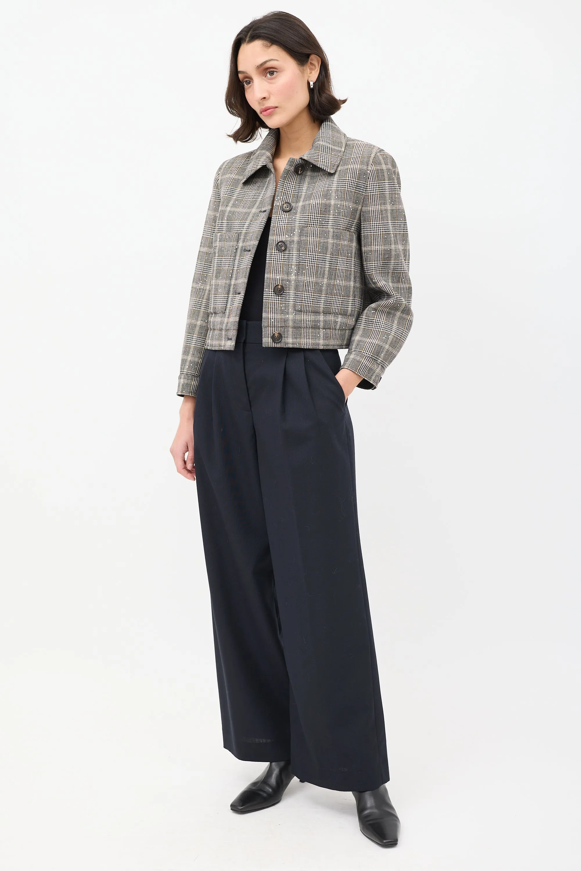 Black Wool Relaxed Fit Trouser