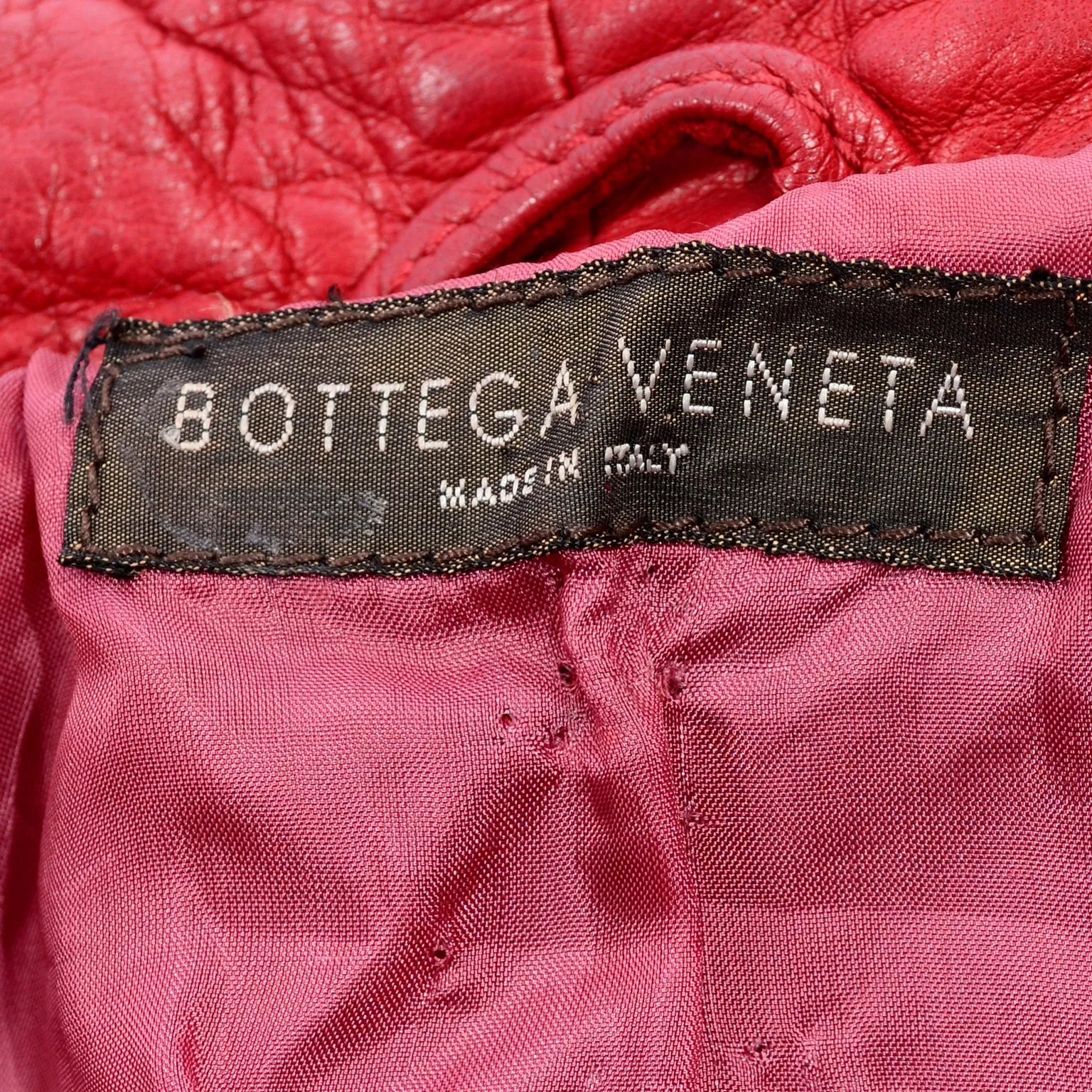 Bottega Veneta Red Leather Jacket w Attached Fringe Panels