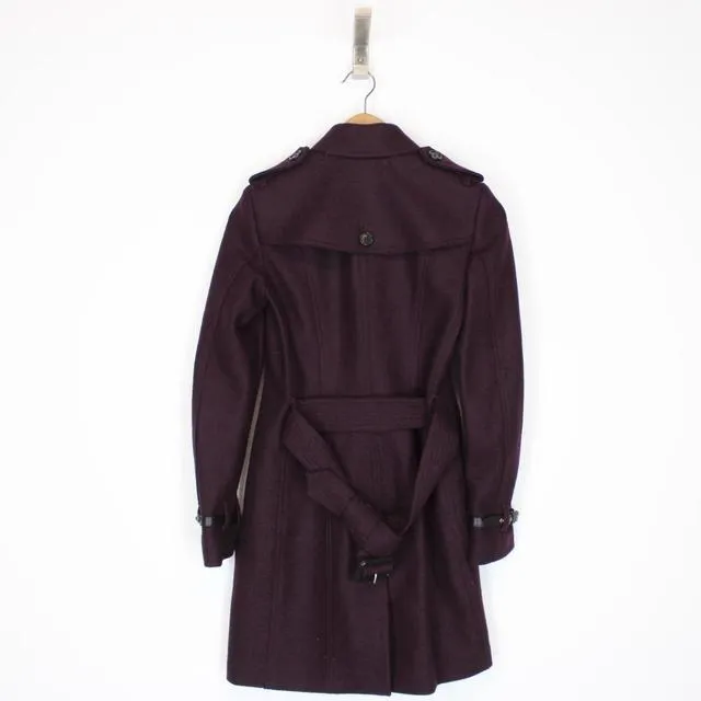 Burberry London Virgin Wool Belted Trench Coat XXS