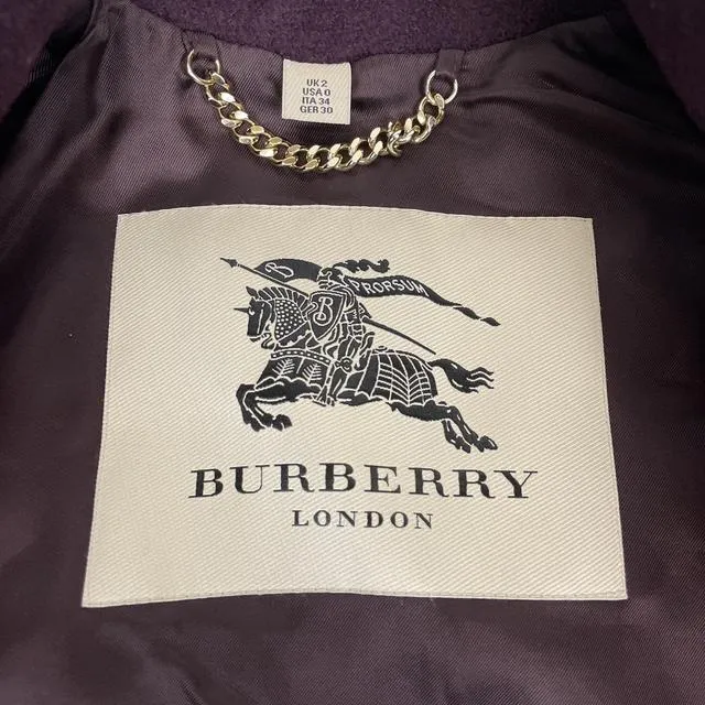 Burberry London Virgin Wool Belted Trench Coat XXS