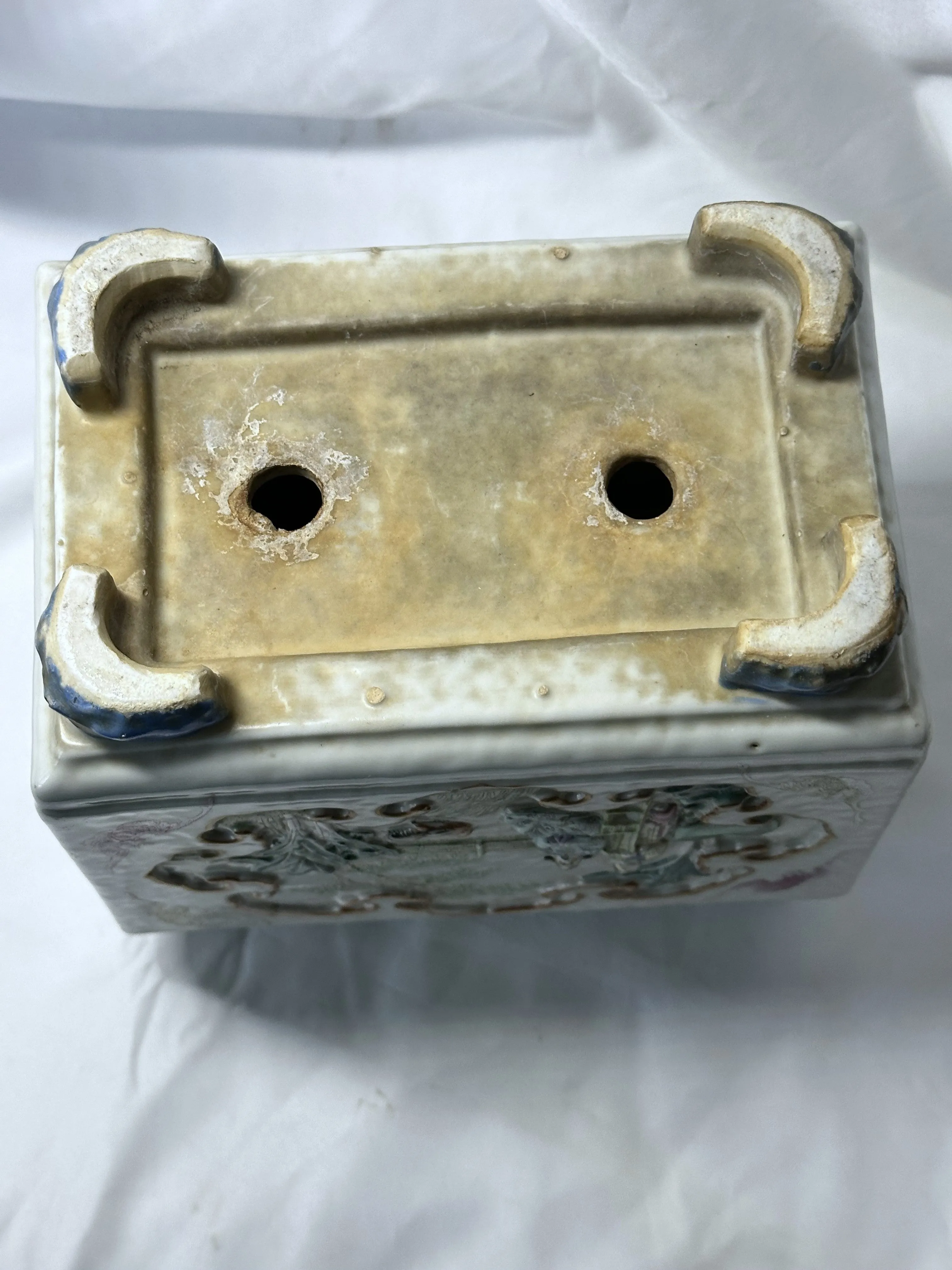 Chinese Porcelain Rectangular Planter. Late Qing Dynasty. 7 1/4" H