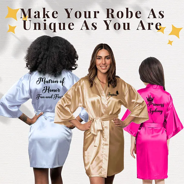 Chocolate Personalized Bridesmaid Robes, Custom Womens & Girls Robes for All Occasions, Bachelorette Party Robes, Quinceanera Robes, Birthday Robes