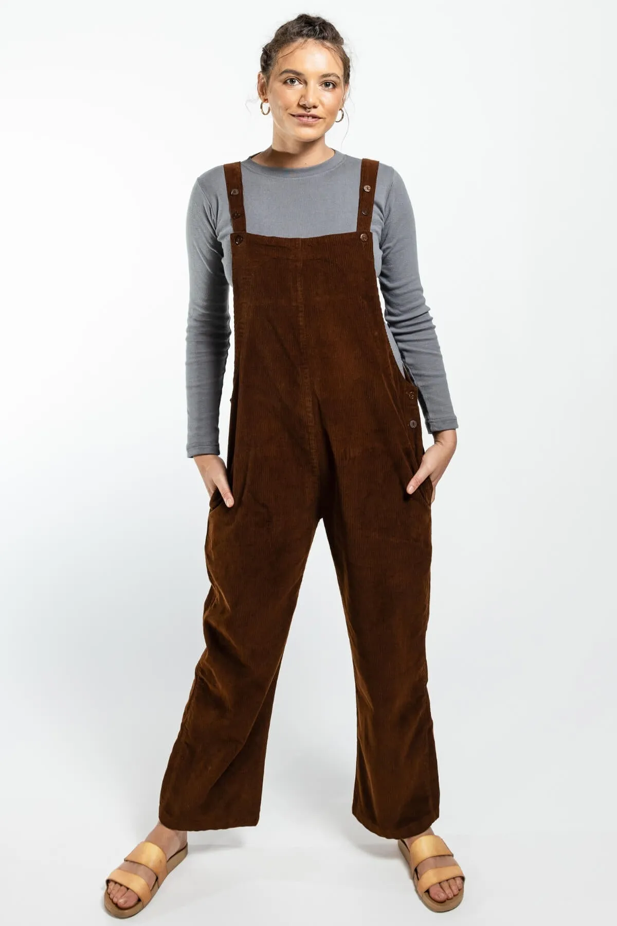 Corduroy Overalls - Walnut