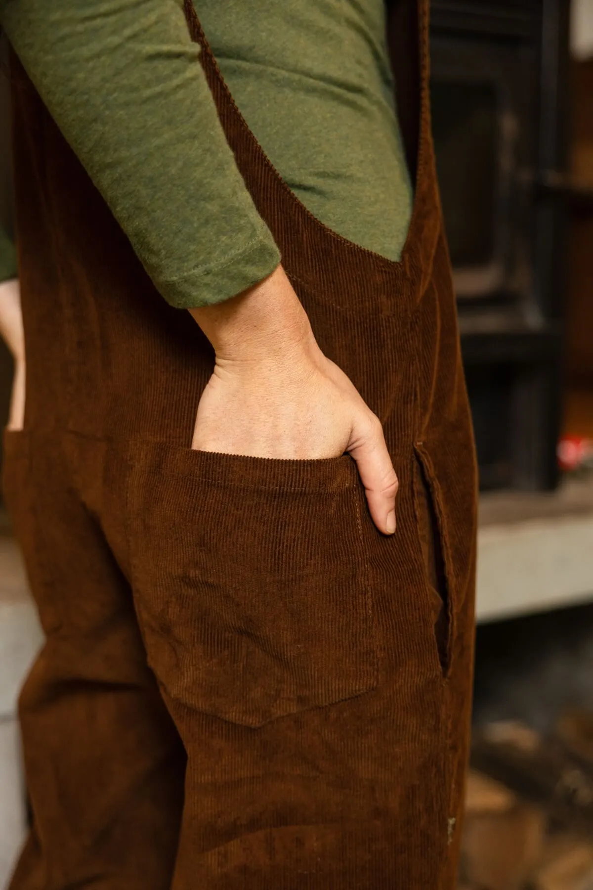 Corduroy Overalls - Walnut