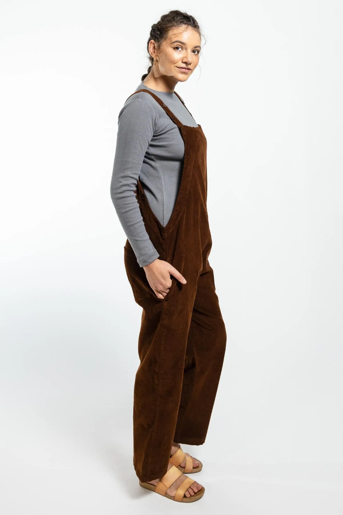 Corduroy Overalls - Walnut