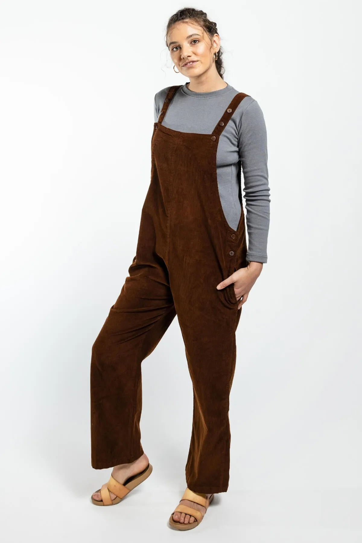 Corduroy Overalls - Walnut