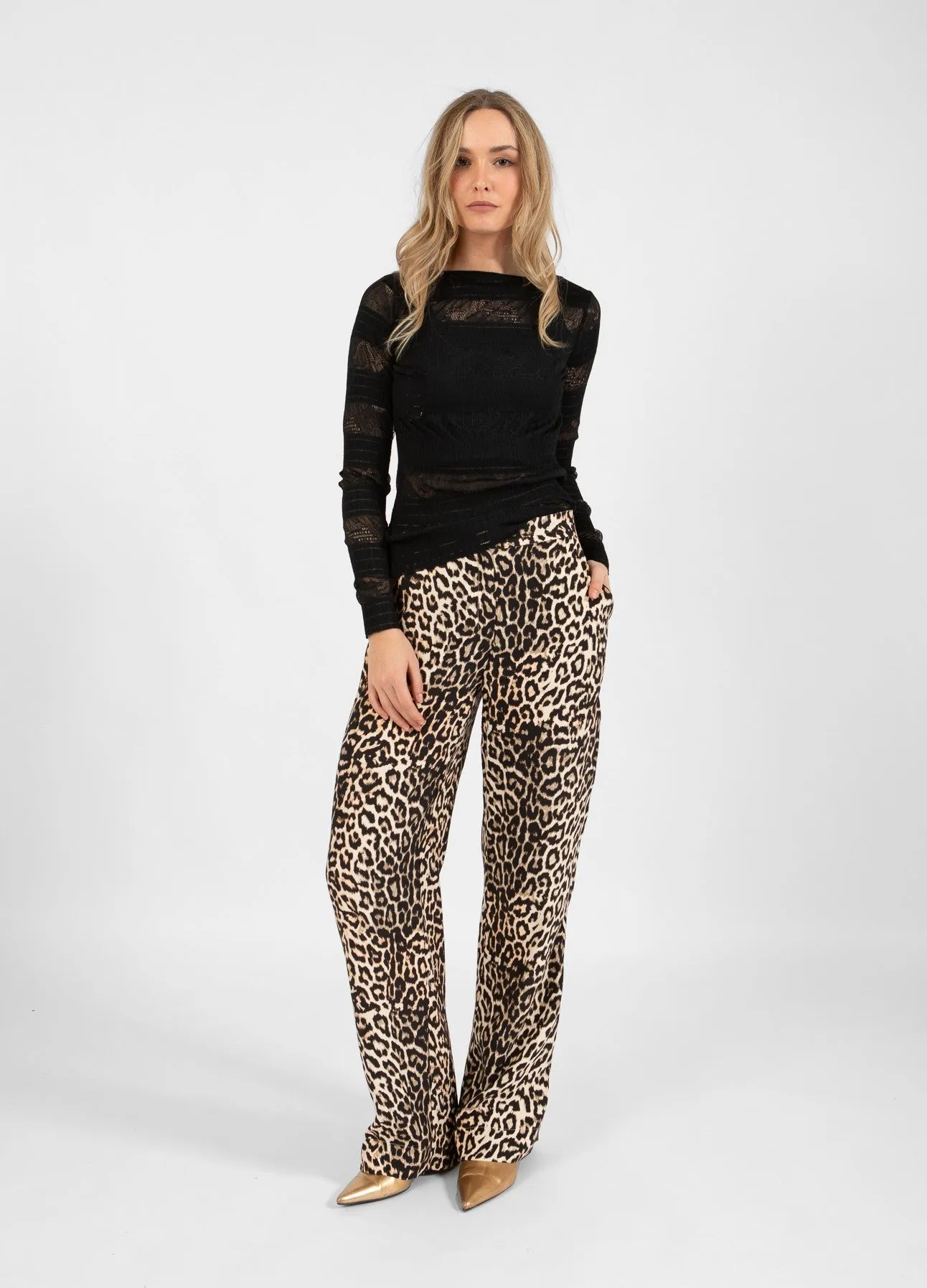 Coster Copenhagen Trousers-Leopard Print-244-3554