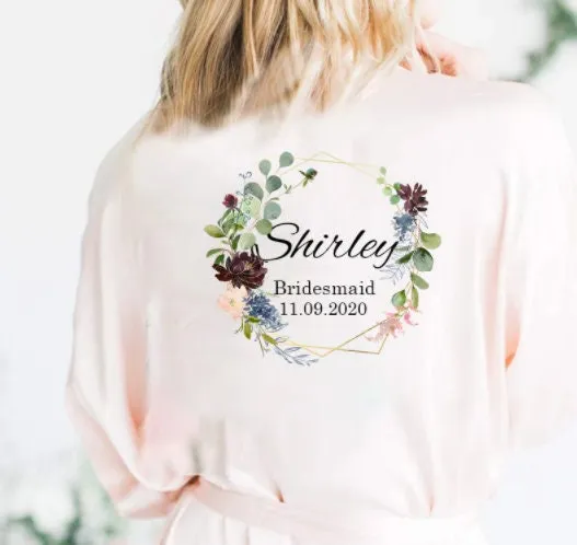 Custom Robe for Women - Personalized Bridesmaid Robe - Satin Robe for Birthday Wedding Bachelorette Pajamas - Kimono Bath Robes with Logo