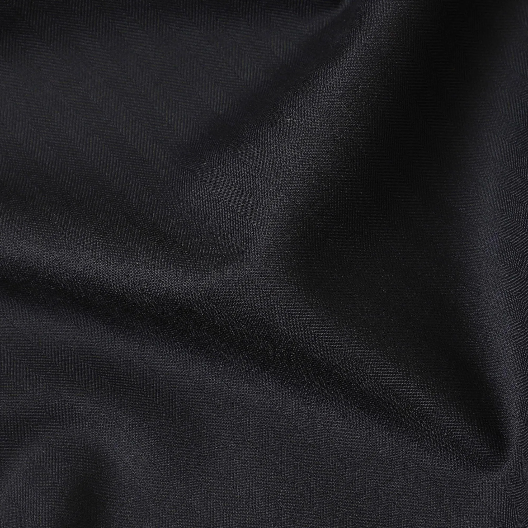 Dark Navy blue Premium super 130's Australian superfine merino wool suiting fabric with same tone stripe in herringbone design-D11436