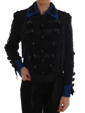 Dolce & Gabbana Black Wool Trench Jacket