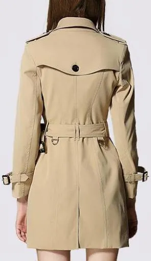 Double-Breasted Trench Coat in Khaki