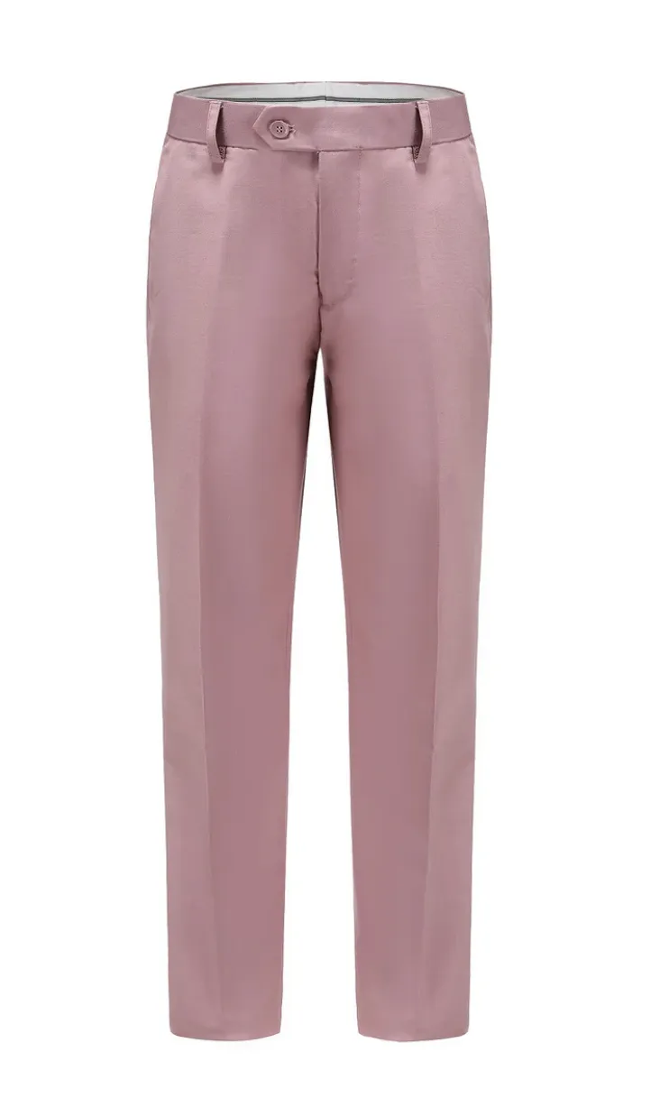 Dusty Rose Pink Men's Tuxedo Slim-Fit Single Breast One Button Vested TX-300