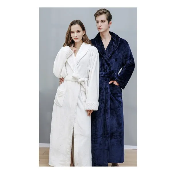 Elowel long robes for women Adult's Unisex Hooded White Bathrobe Size M- XL