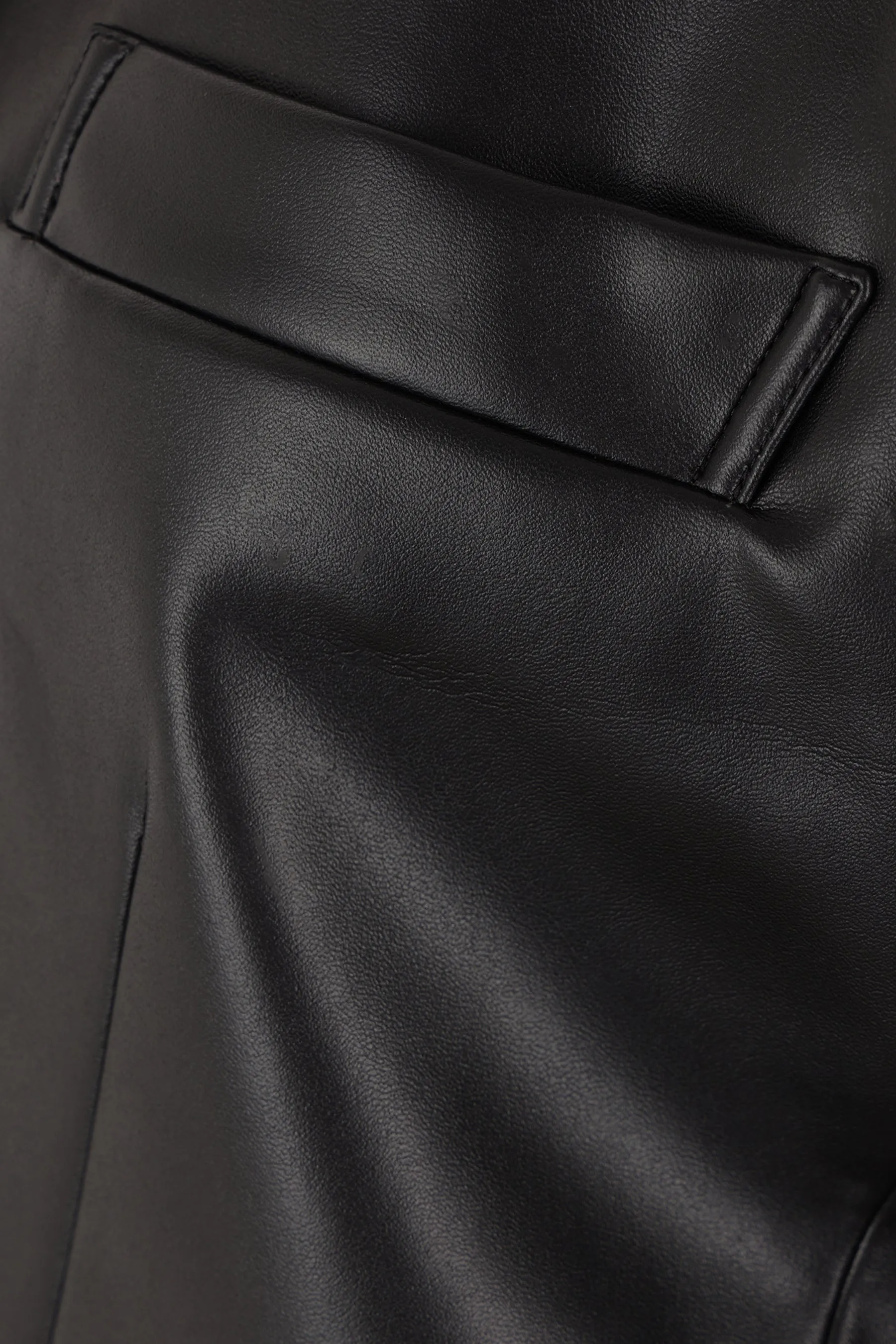 faux leather asymmetric jacket