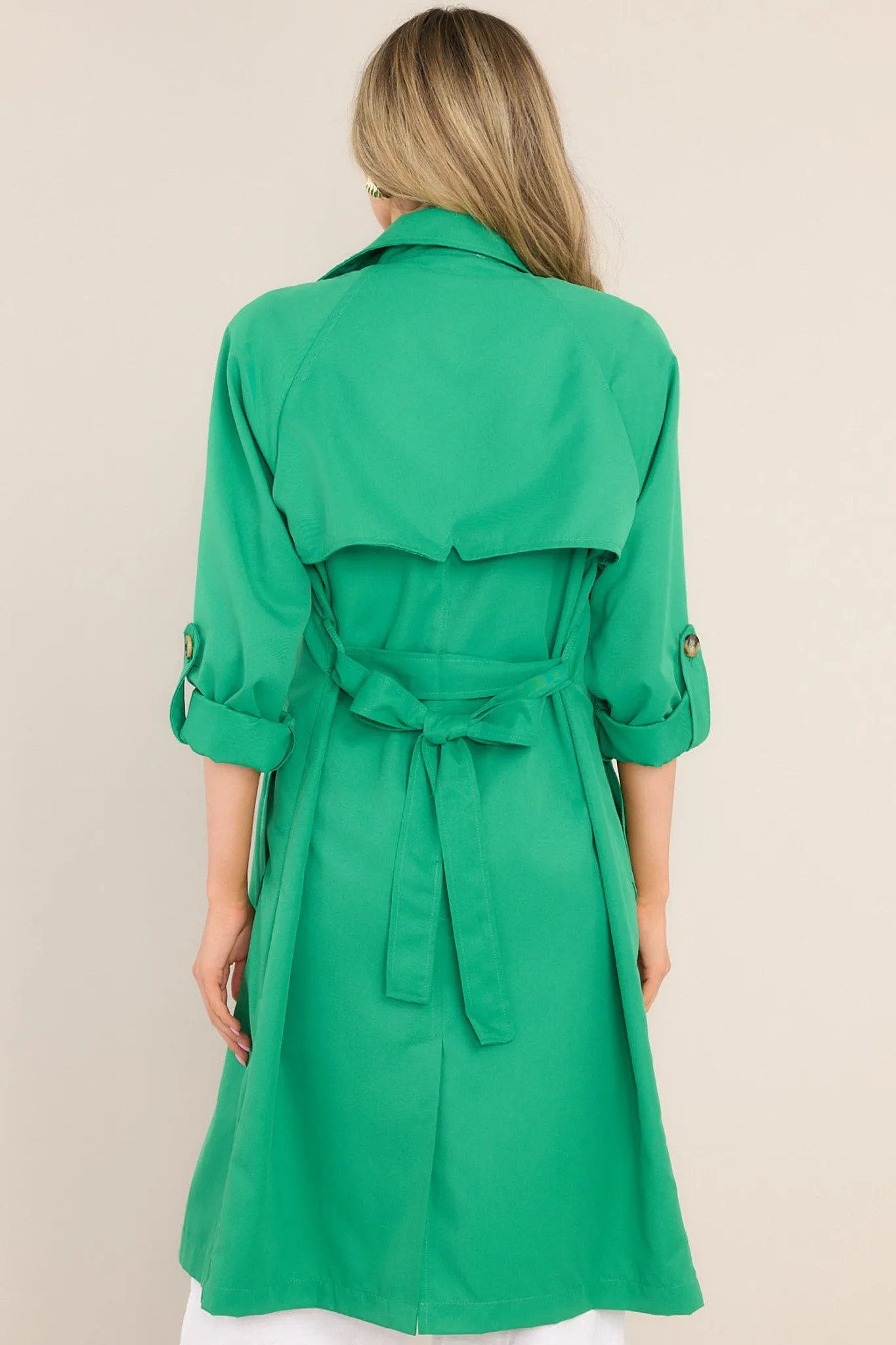 Feeling Lucky Kelly Green Trench Coat