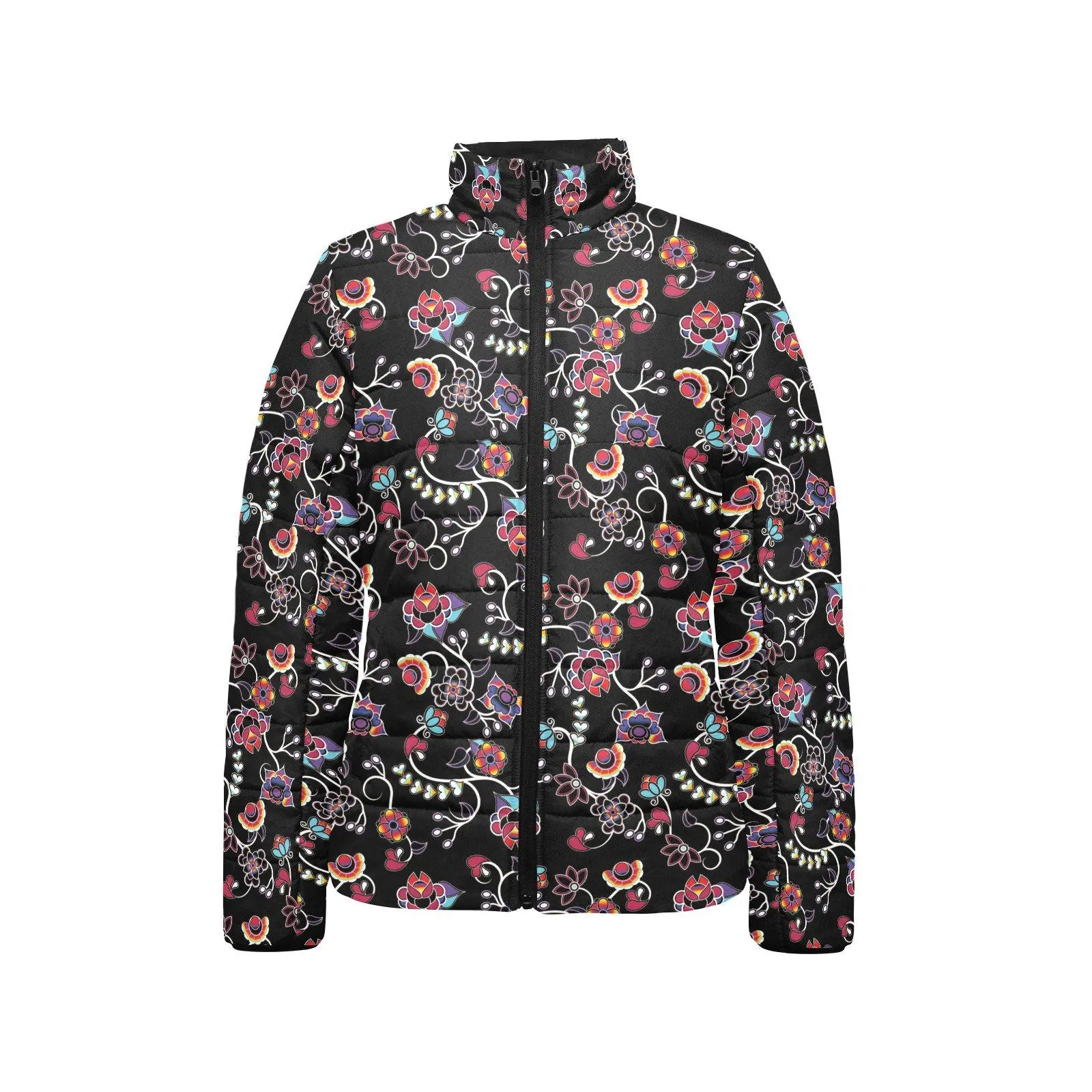 Floral Danseur Women's Stand Collar Padded Jacket