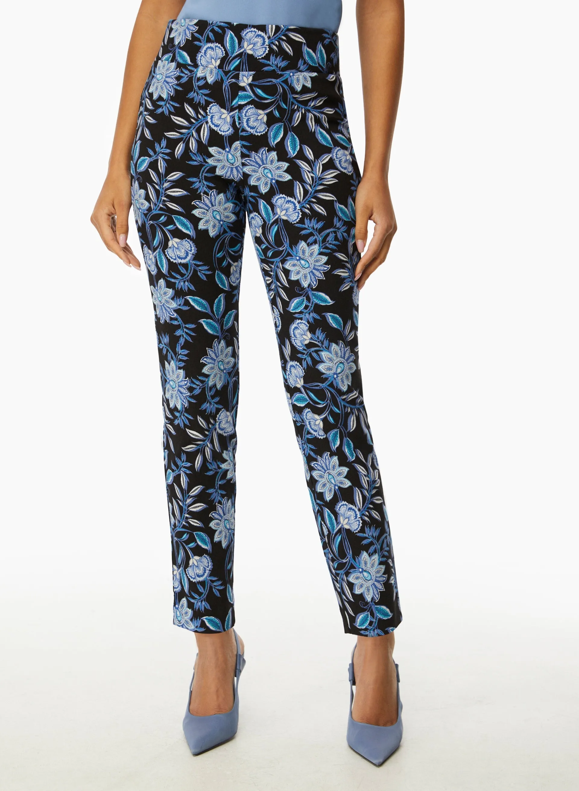 Floral Print Slim Leg Pants