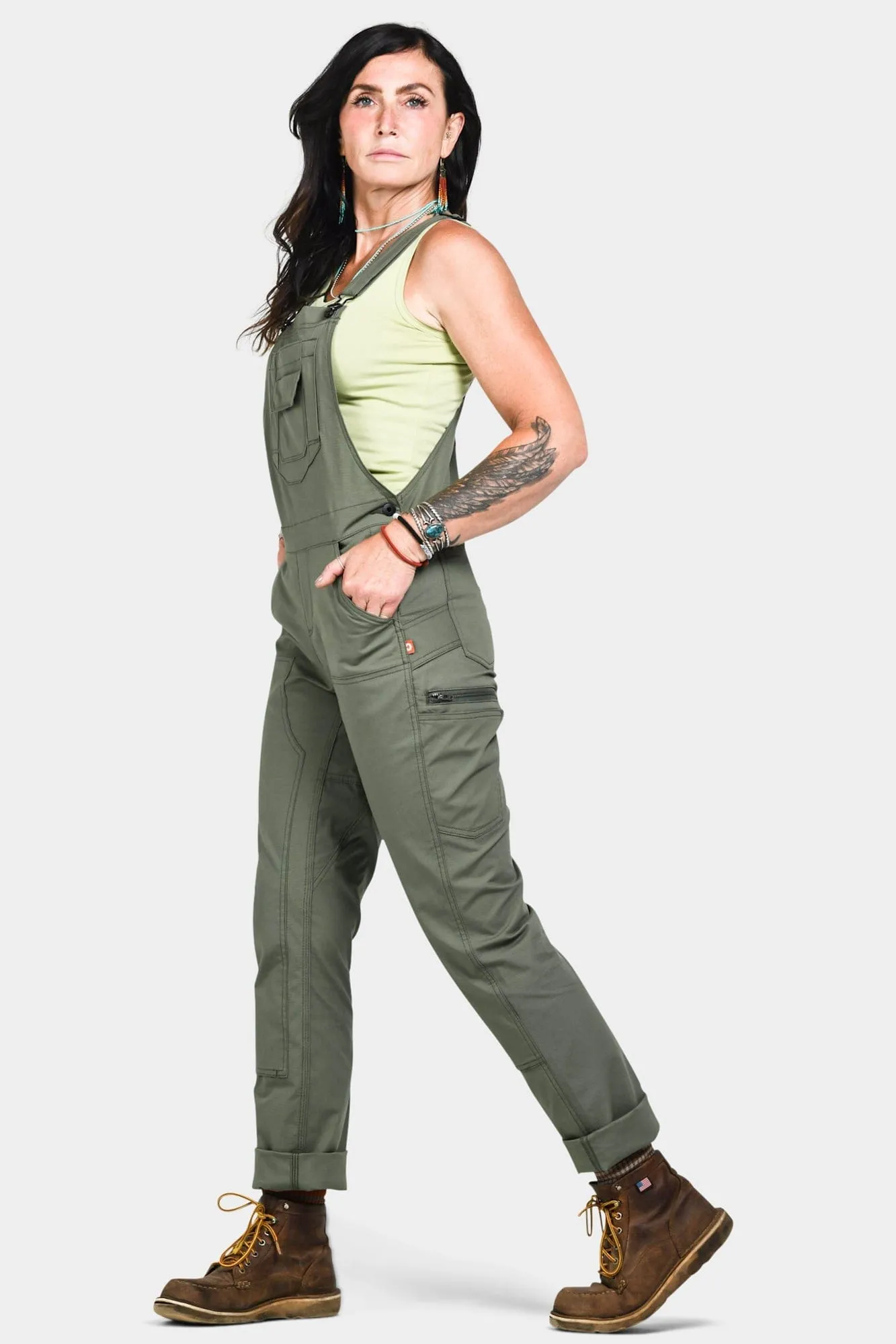 Freshley Overalls in Ultra Light Lichen Green Ripstop