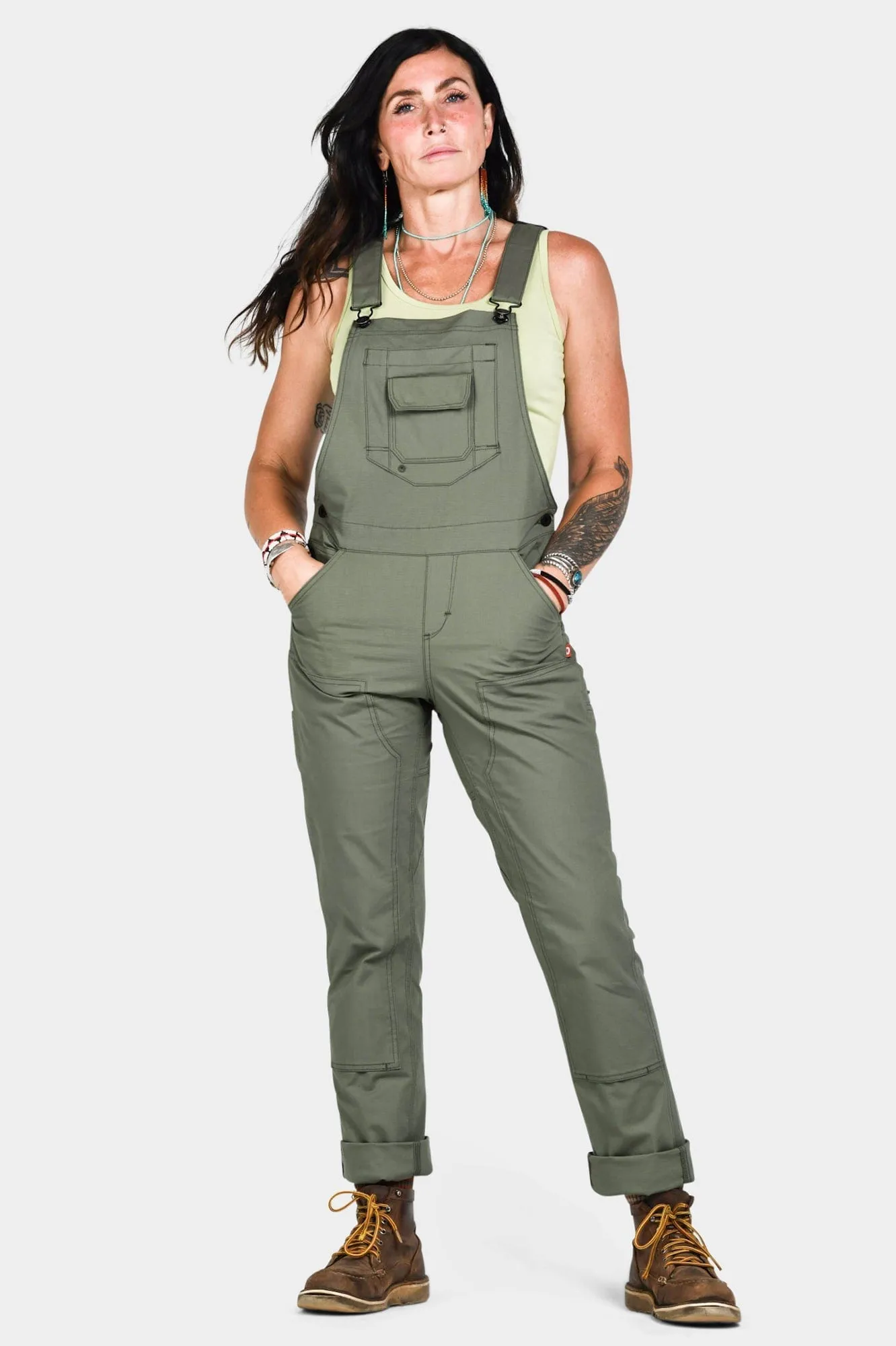 Freshley Overalls in Ultra Light Lichen Green Ripstop