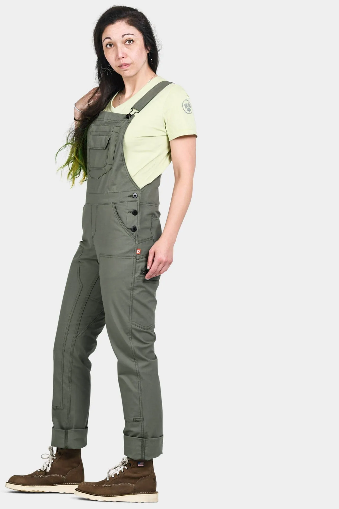 Freshley Overalls in Ultra Light Lichen Green Ripstop