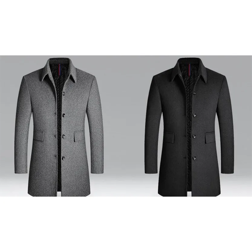 Funki Buys | Jackets | Men's Winter Wool Blend Business Coat