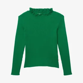 Girls' green knitted sweater