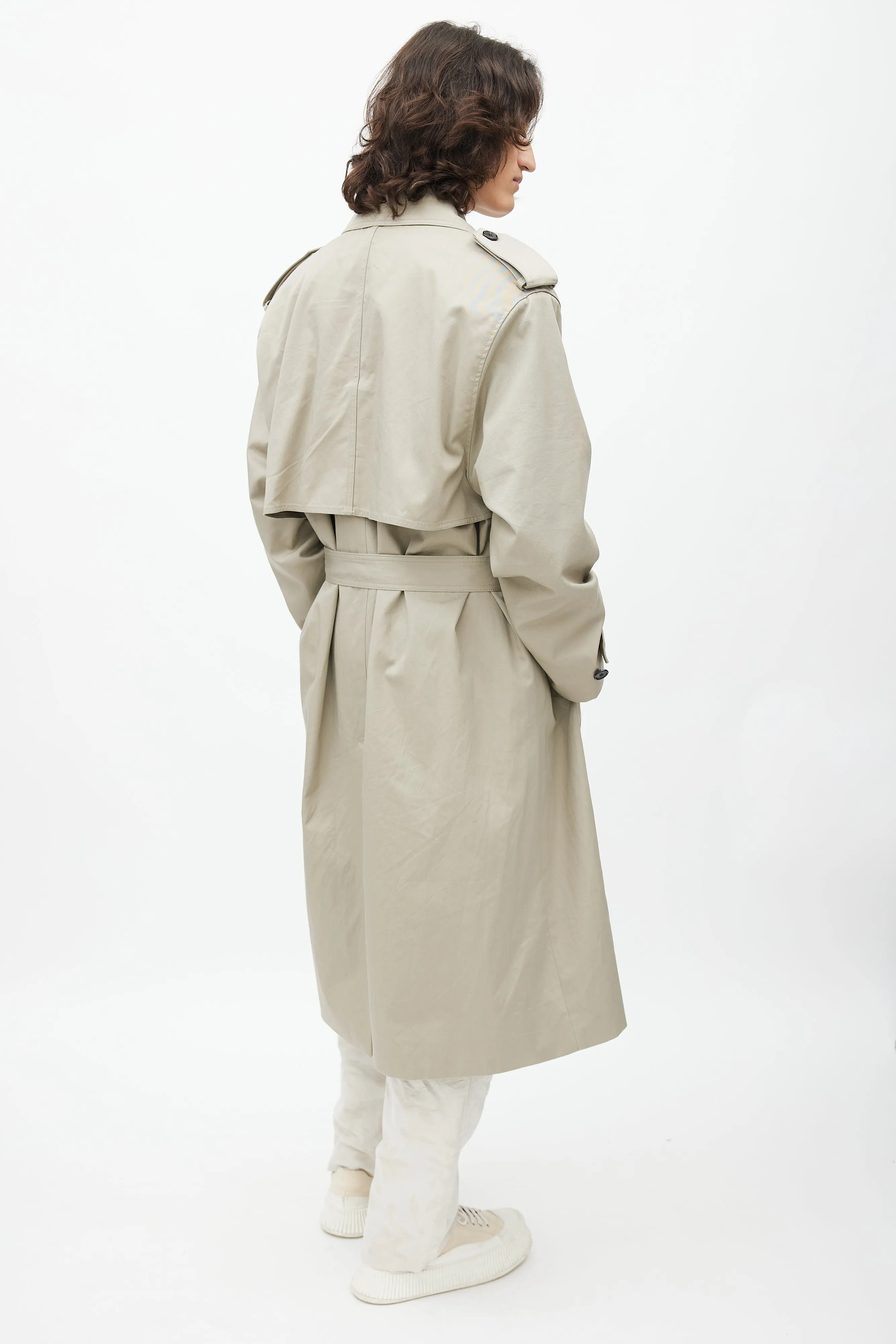 Grey Belted Trench Coat