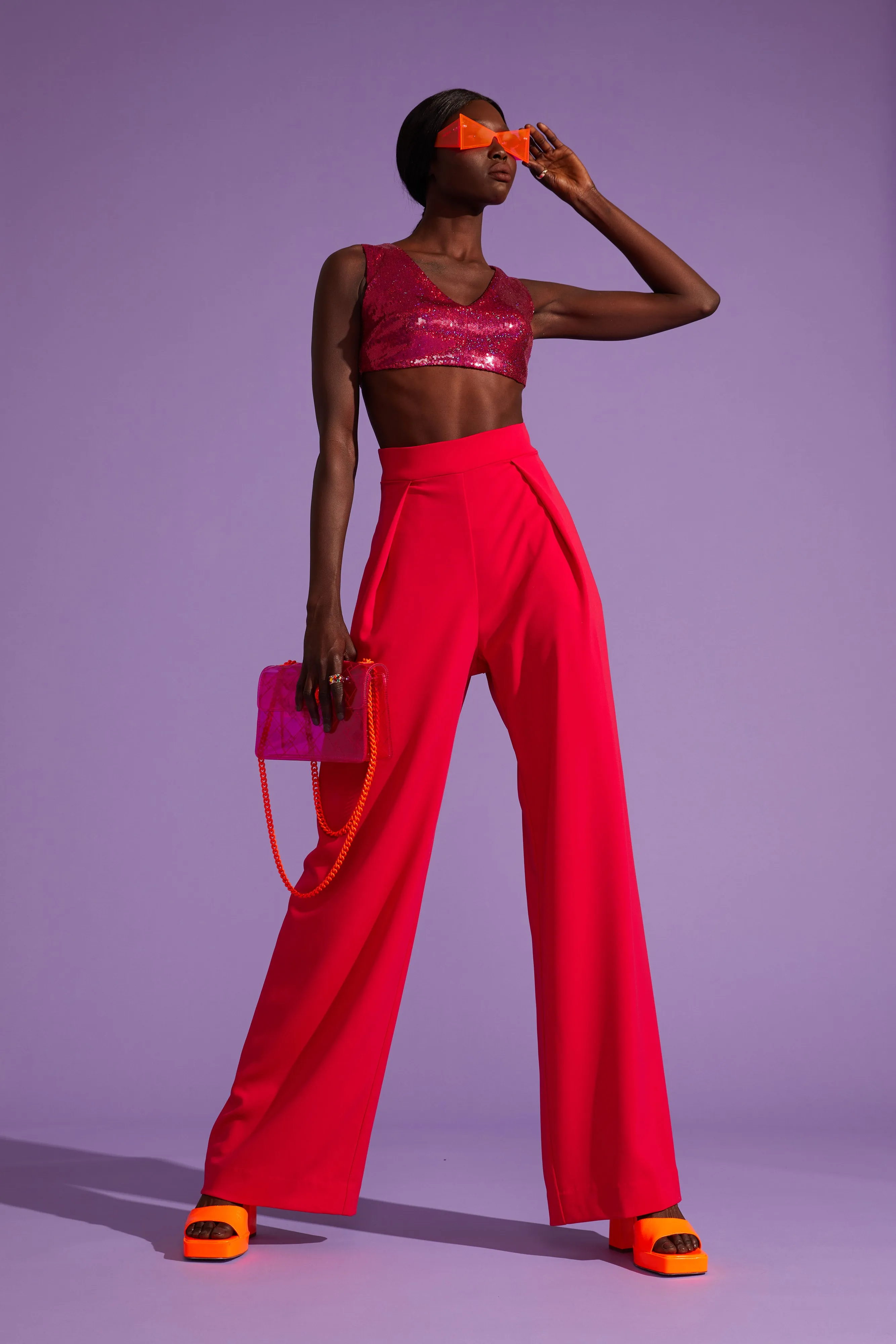 High-Waist Wide-Leg Trousers