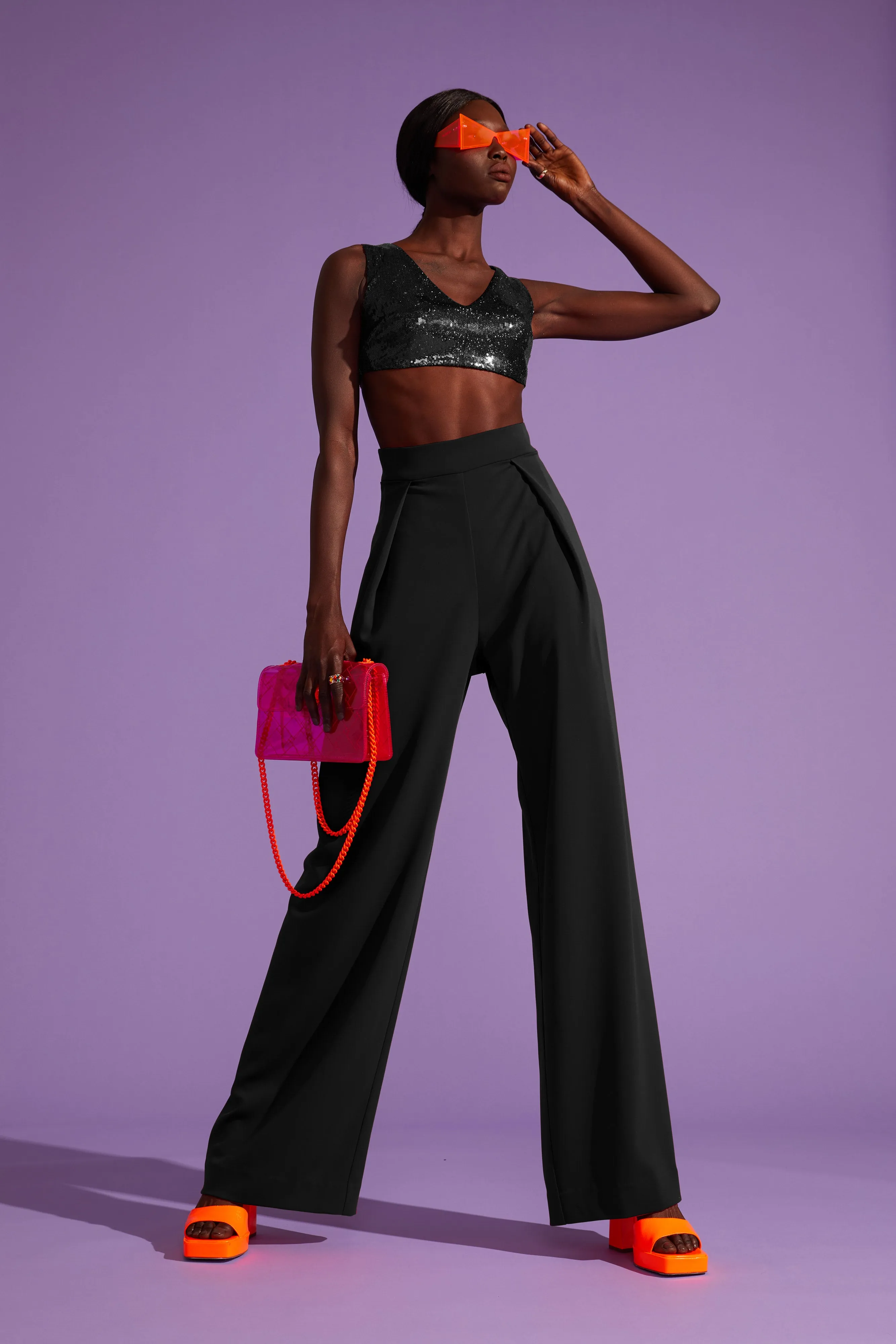 High-Waist Wide-Leg Trousers