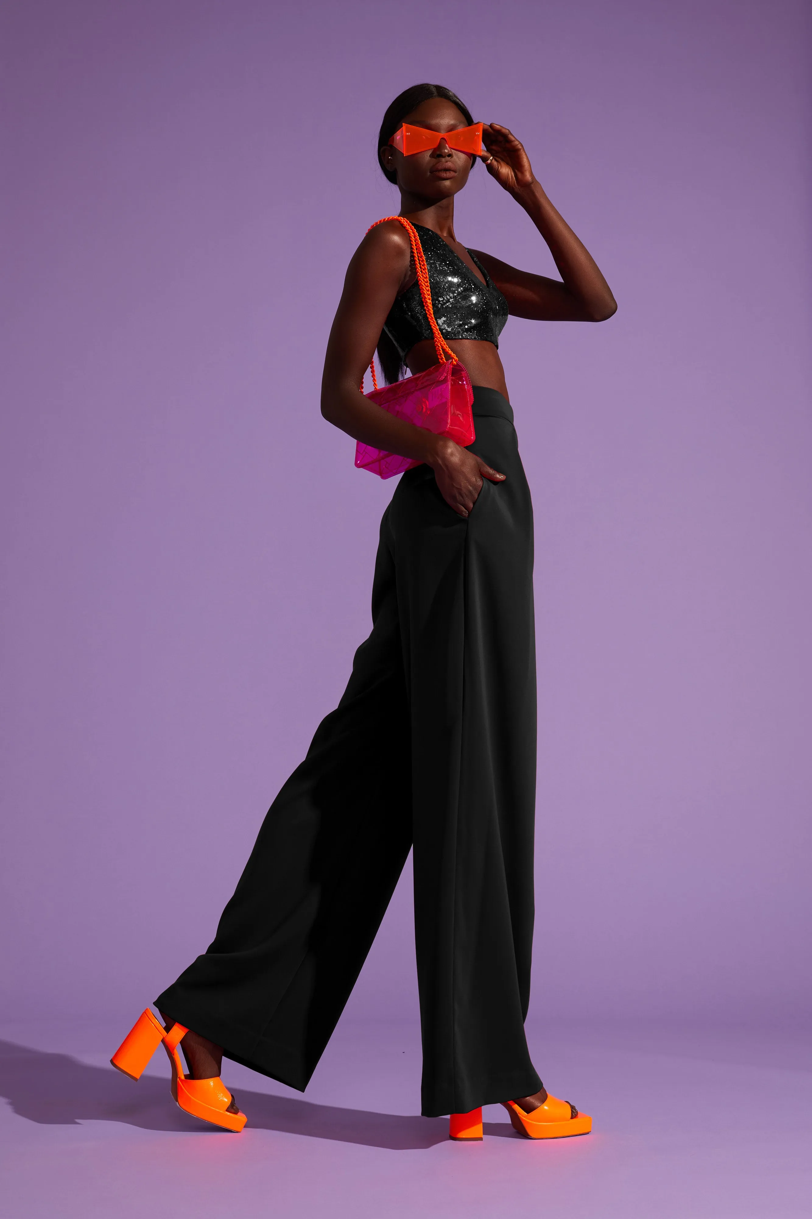 High-Waist Wide-Leg Trousers