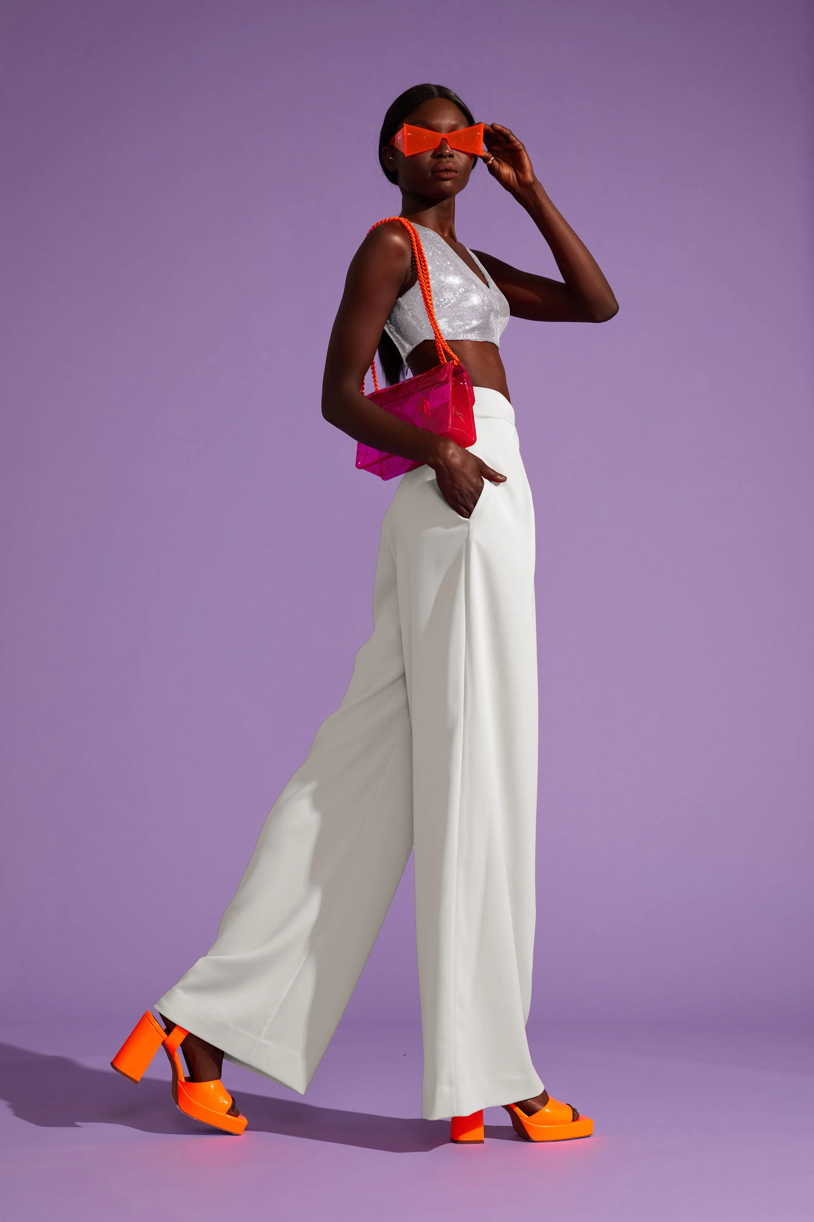 High-Waist Wide-Leg Trousers