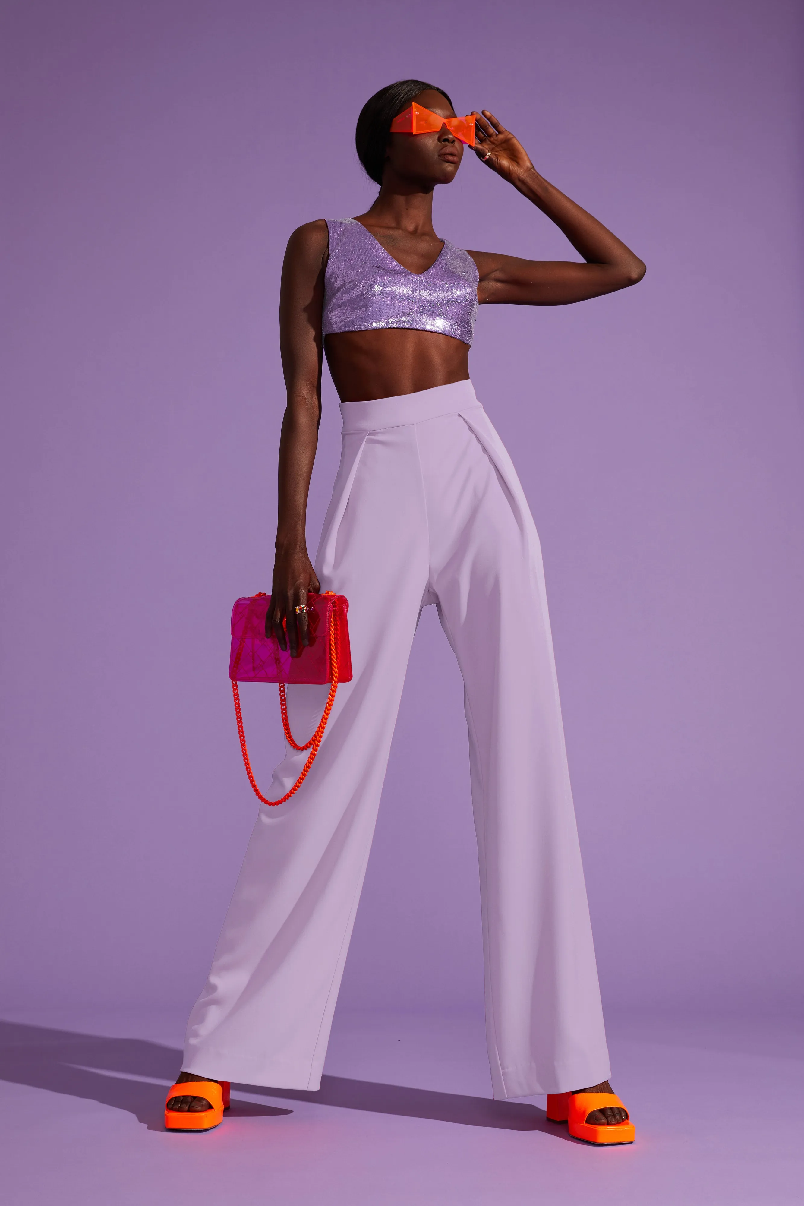 High-Waist Wide-Leg Trousers