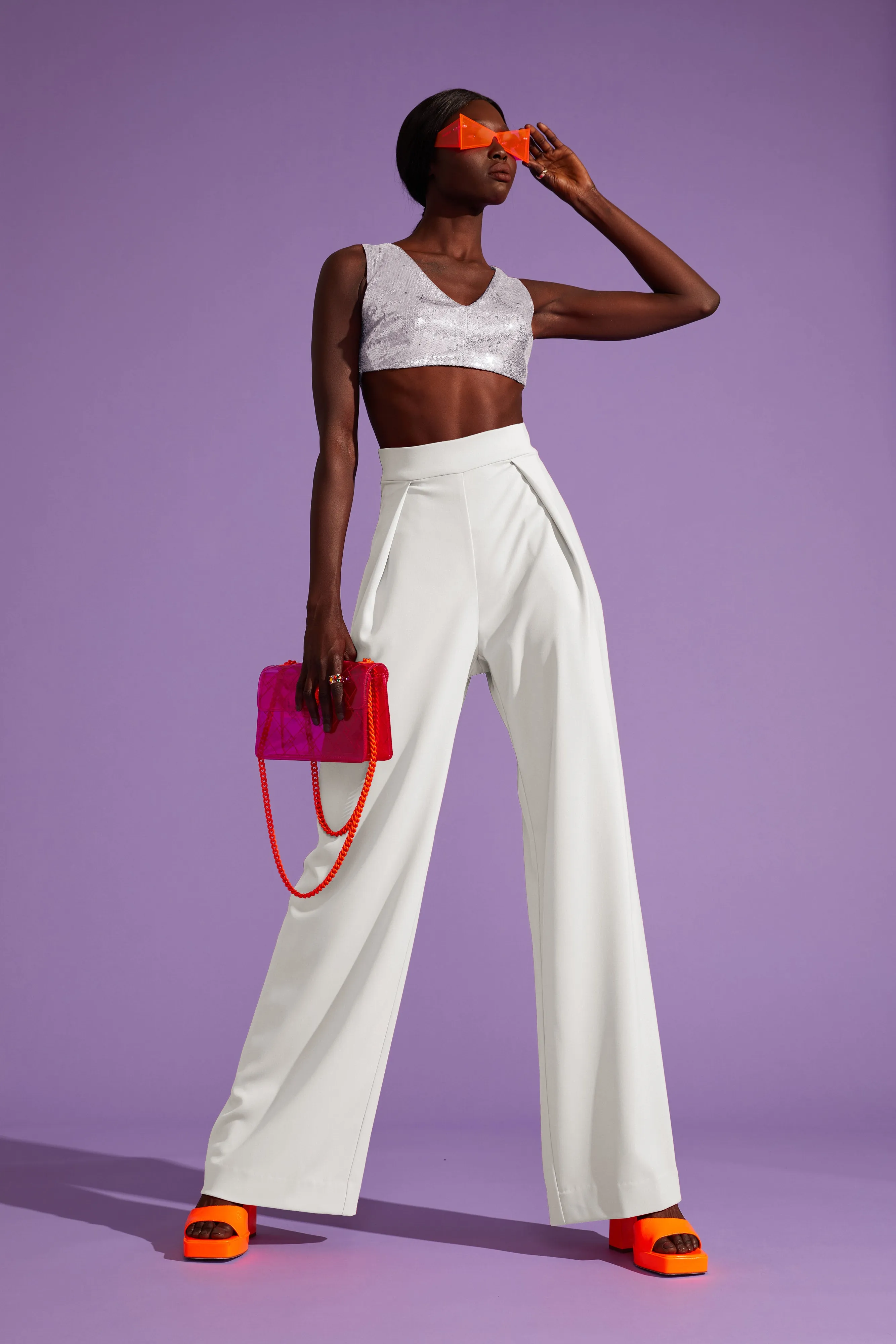 High-Waist Wide-Leg Trousers