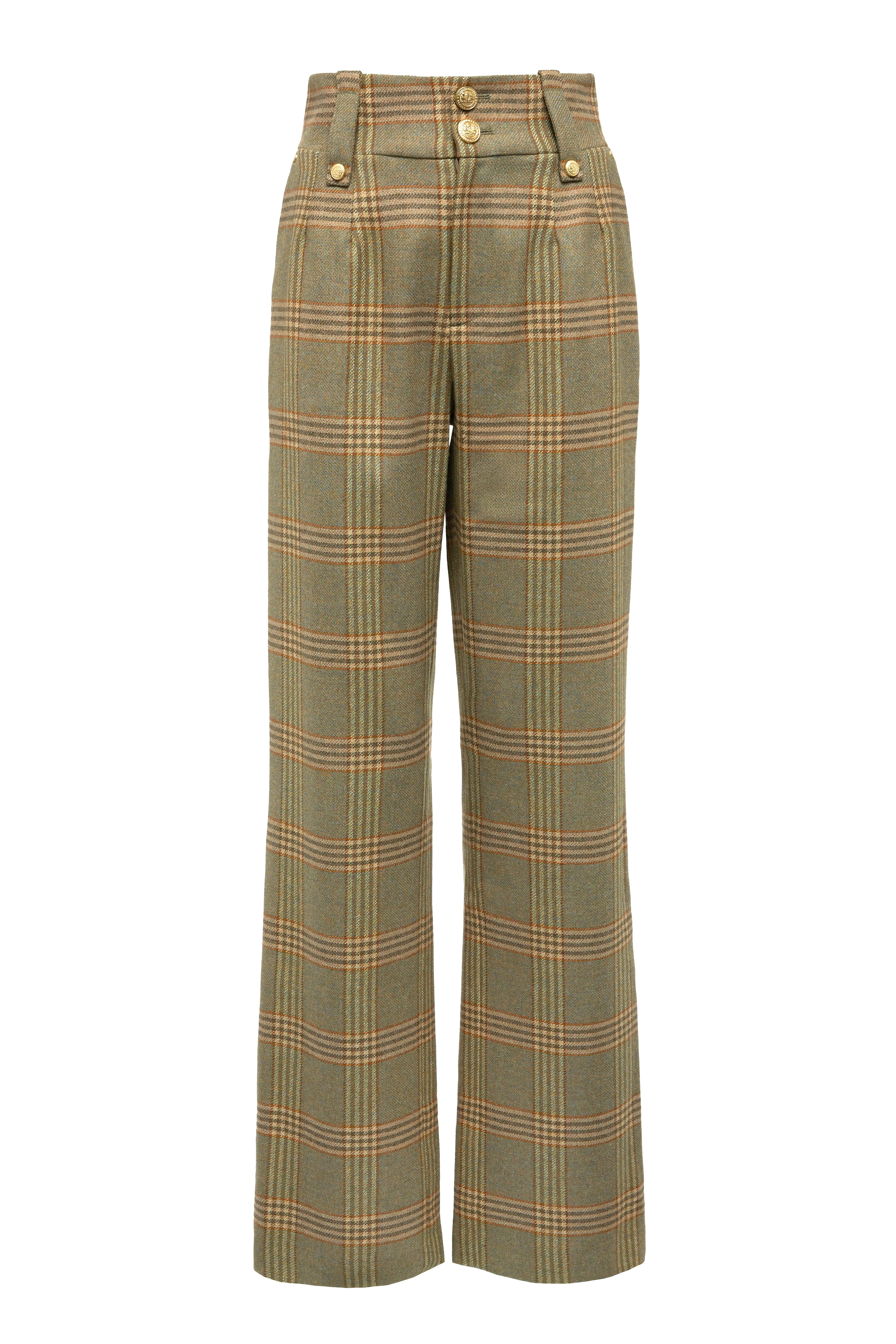 High Waisted Straight Trouser (Leveret)