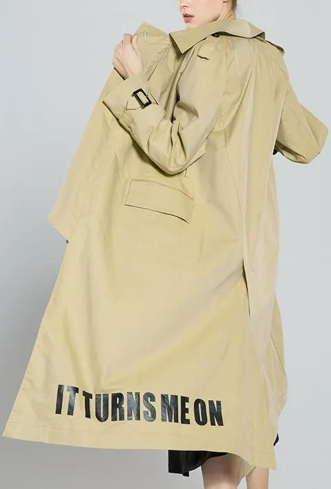 'It Turns Me On' Printed Trench Coat