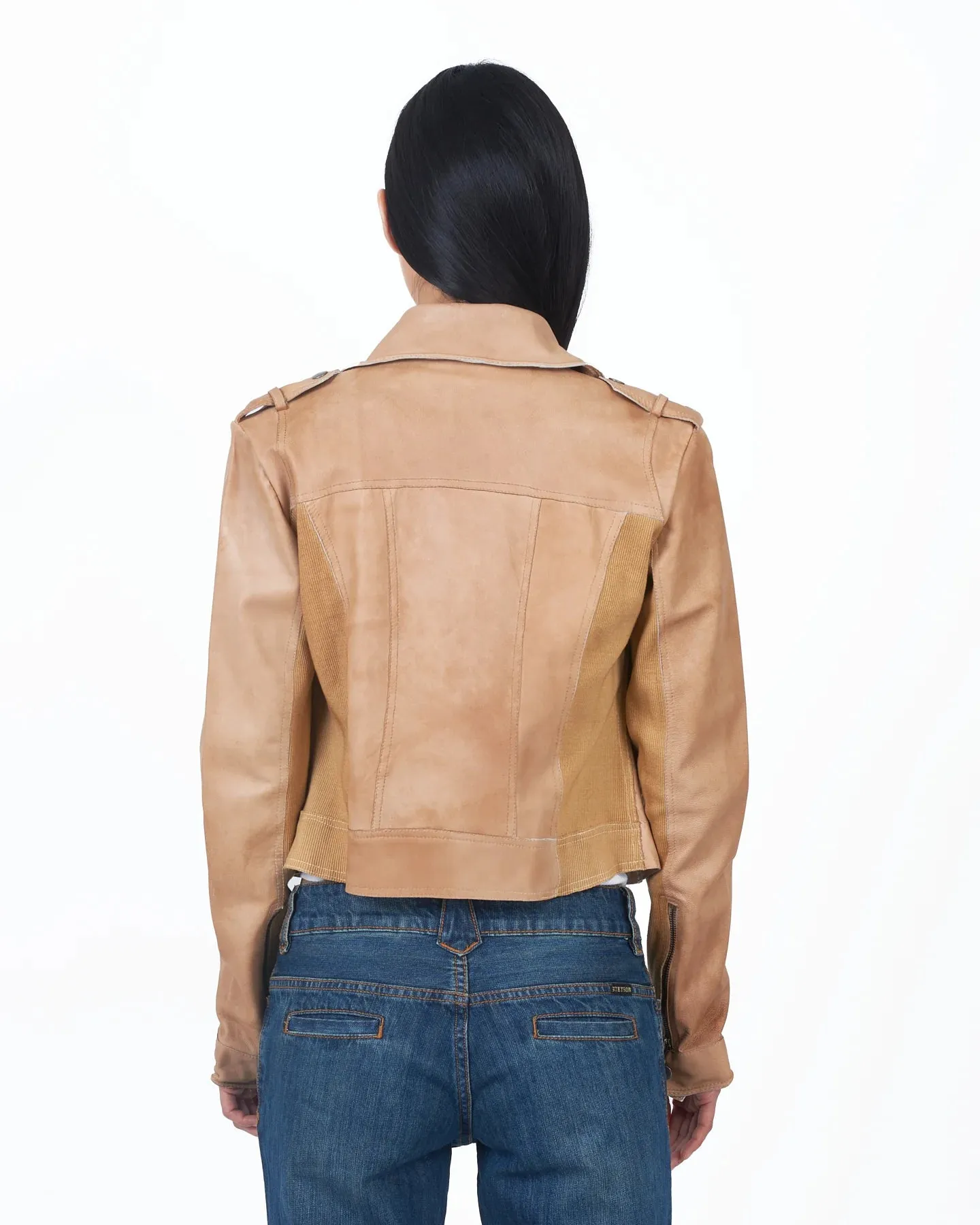 Jackett NY Piper Patina Leather Jacket - Au Lait